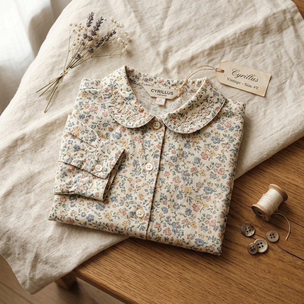 Chemise Cyrillus col claudine fleurs