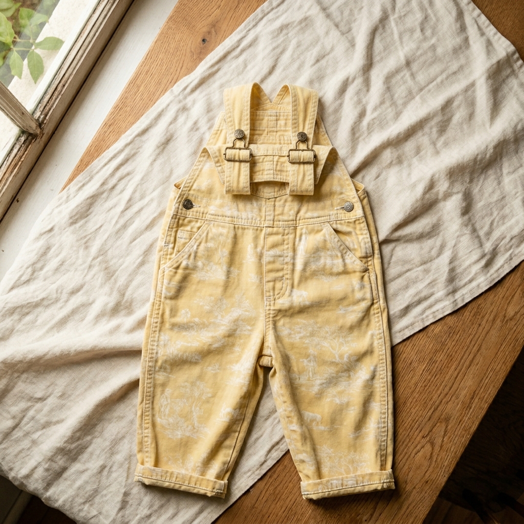 Salopette vintage 90s toile jaune coton mixte